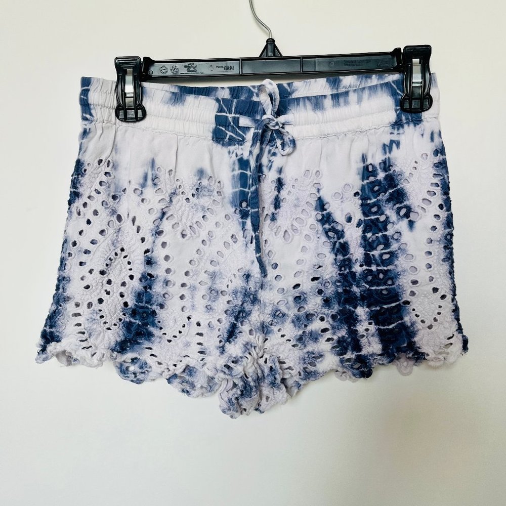 TOPSHOP lined tie dye shorts women teen 100% COTTON Elastic drawstring waist